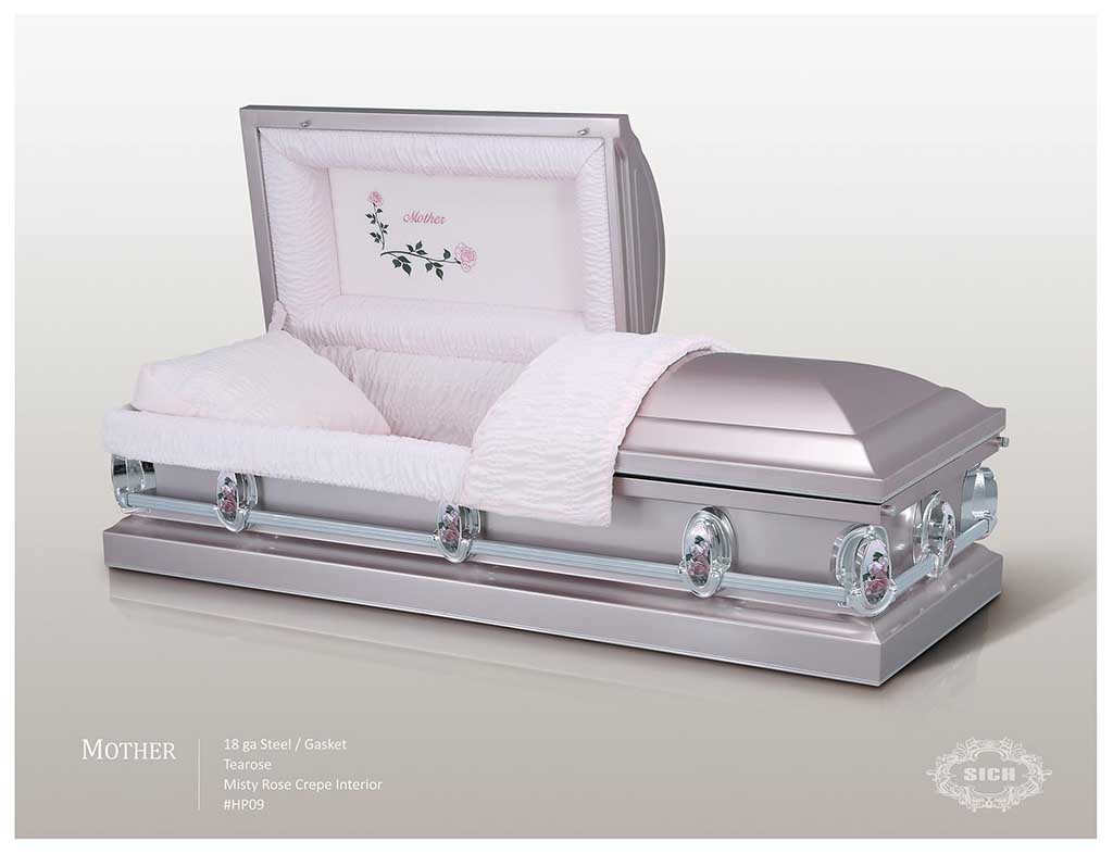 little rock metal casket pink mother
