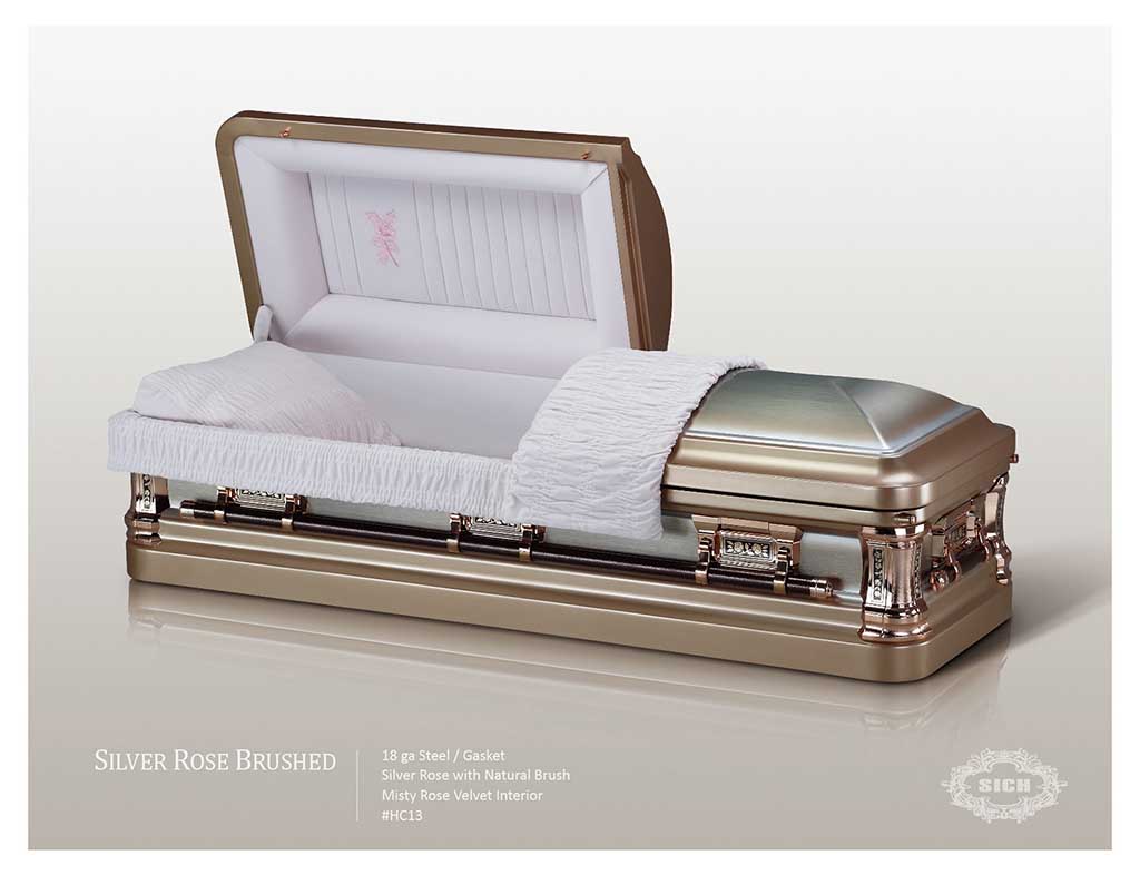 little rock metal casket rose brushed