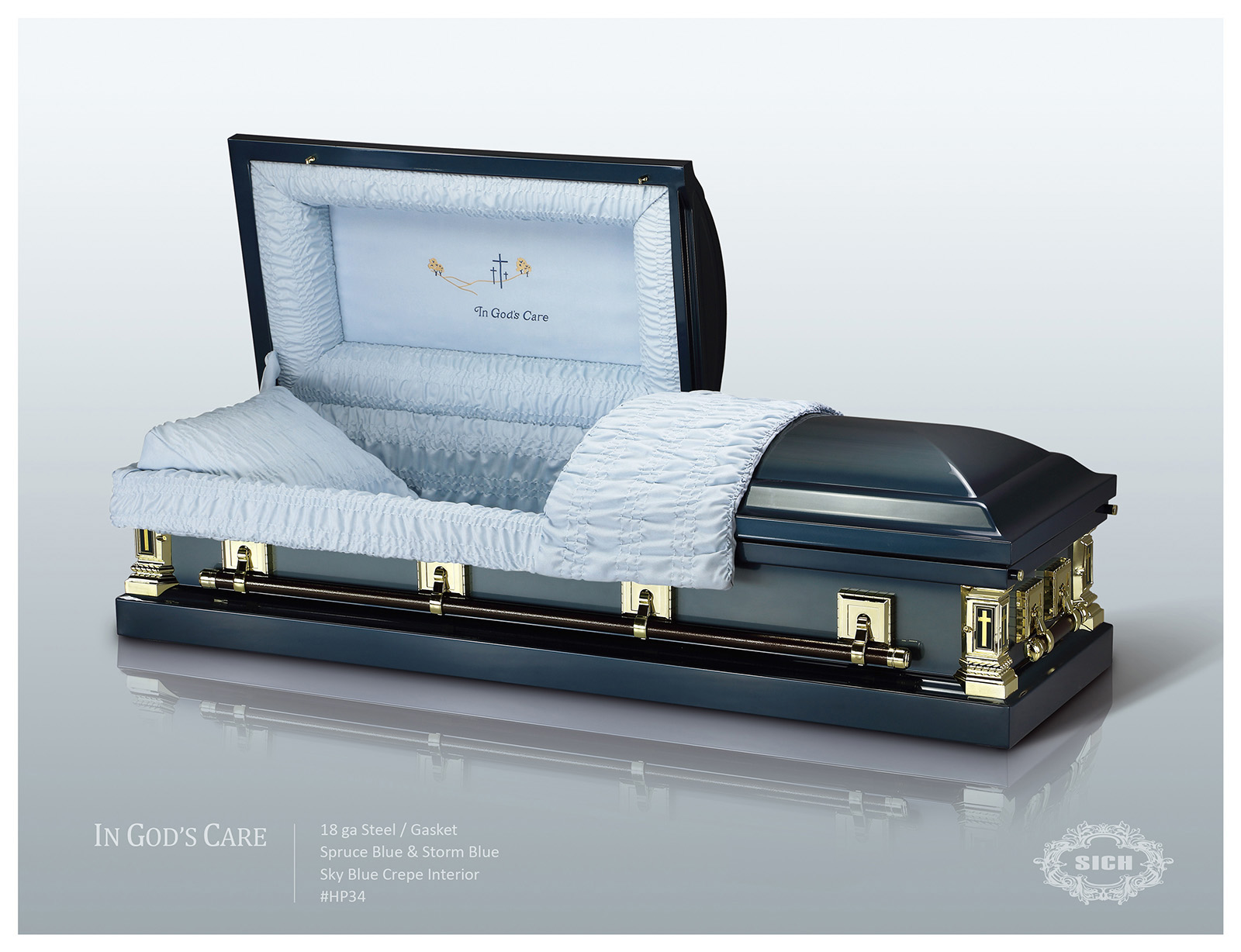 little rock metal casket grey