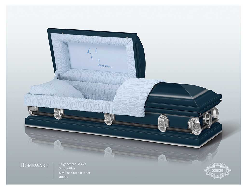 little rock metal casket blue