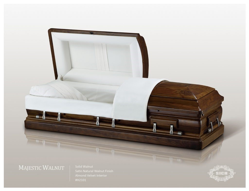 little rock wood casket walnut